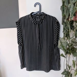 NWT black and white striped blouse